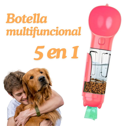 Botella Multifuncional Para Mascotas - 5 en 1