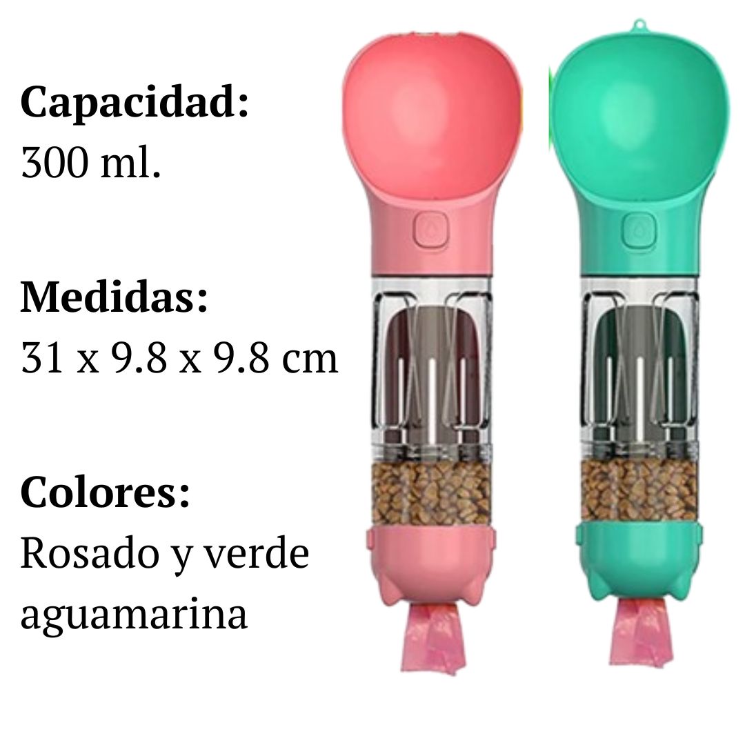 Botella Multifuncional Para Mascotas - 5 en 1